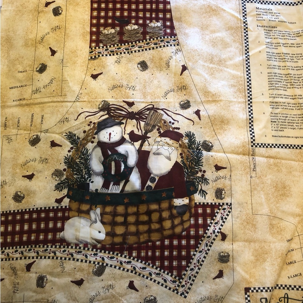 Christmas Vest Panel By Debbie Mumm Sizes S-Xl Vintage Rare Find View 3